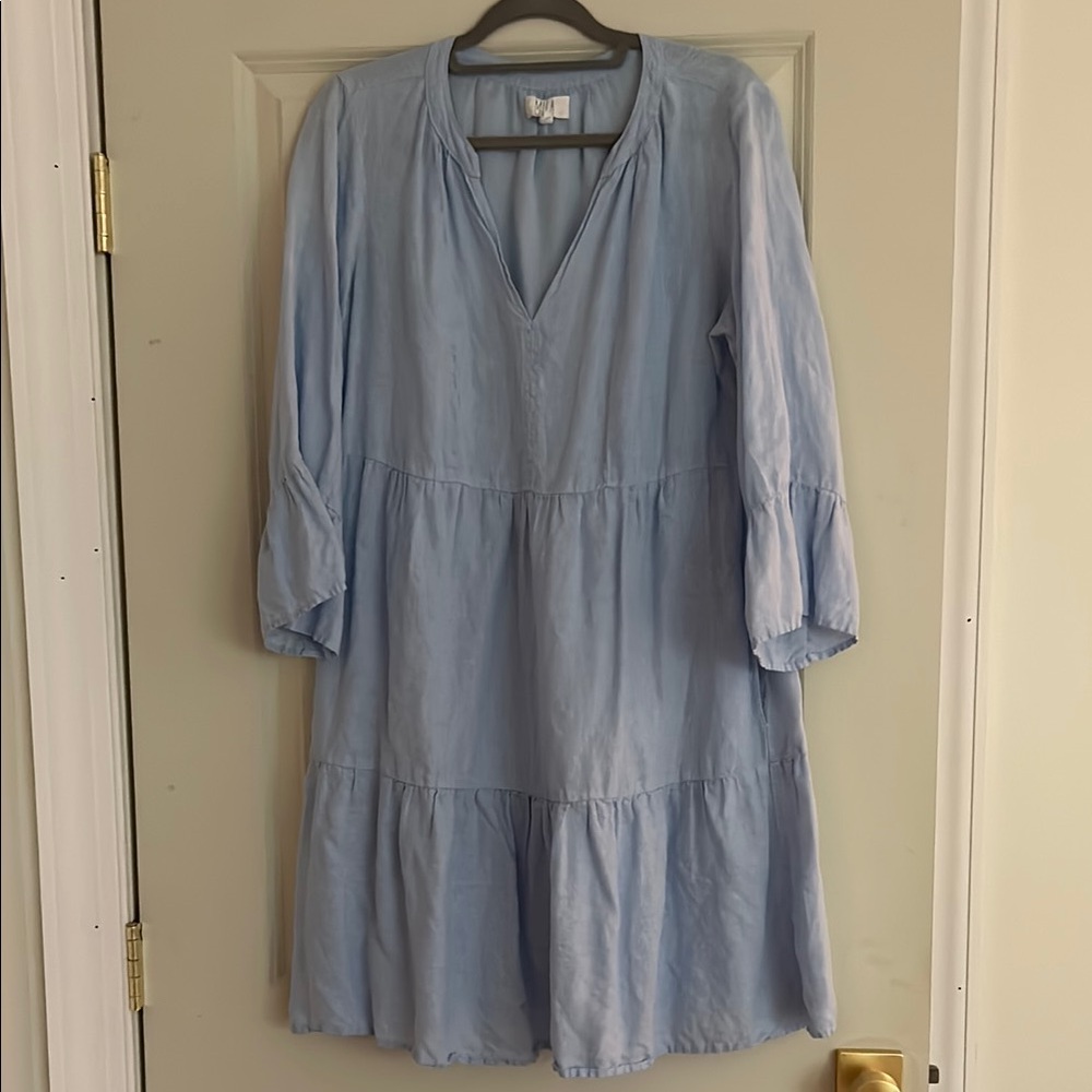 Light Blue V-Neck Dress